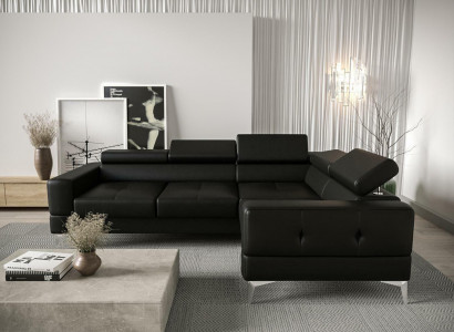 Multifunctional Sofa Couch Corner Sofa Living Room L-Shaped Black Modern Luxury